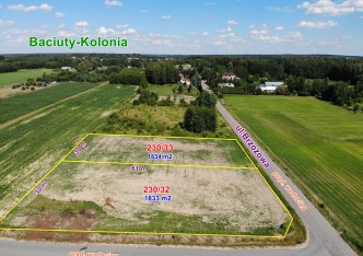 działka na sprzedaż - Turośń Kościelna, Baciuty-Kolonia, Brzozowa